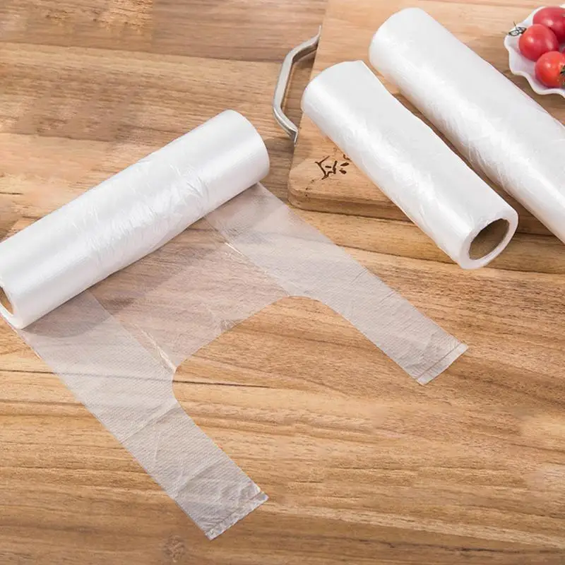 

100PCS Transparen Roll Plastic Fresh-keeping Bags with Handle of Vacuum Food Saver Bag 3 Sizes Food Storage Bags Keep Fresh #828