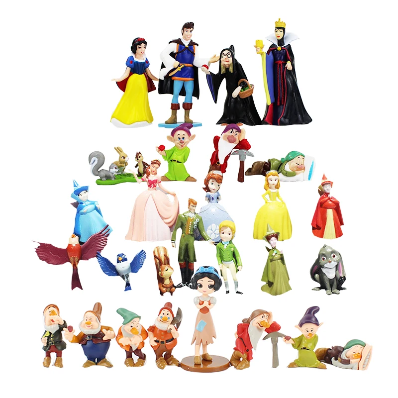 3-8cm PVC princesse sofia blanche neige blanche et les sept nains reine Prince Figure jouer maison jouets figurines poupées pour cadeaux
