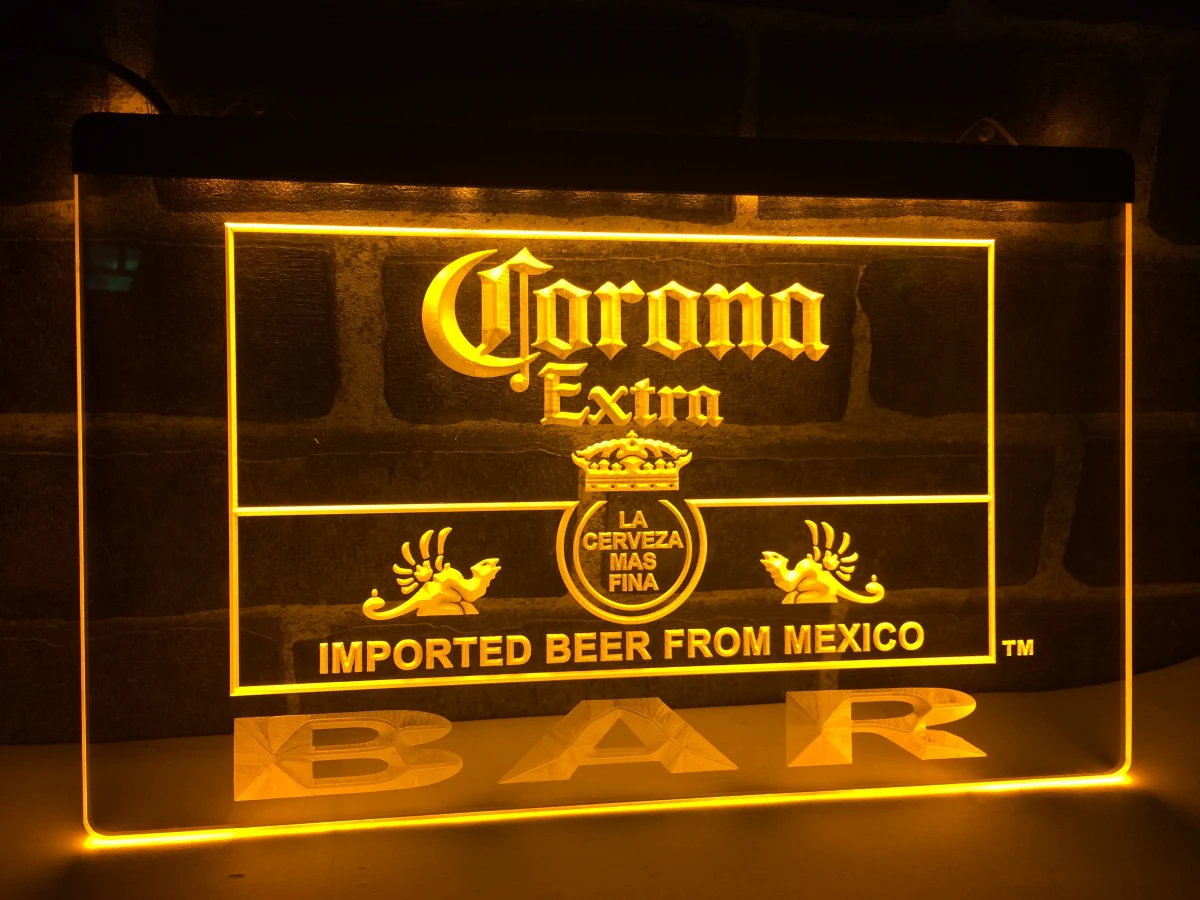 LA418-Corona Бар Пиво дополнительный светодиодный неоновый свет вывеска домашний декор ремесла