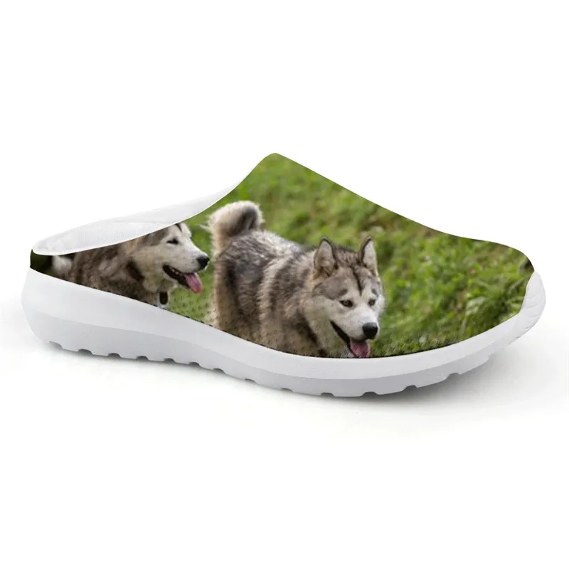 

New 2019 Women Comfortable Vogue Creative Alaskan Malamute Print Shoes Casual Sell Well Spring Summer Female Flats Flat Sandals