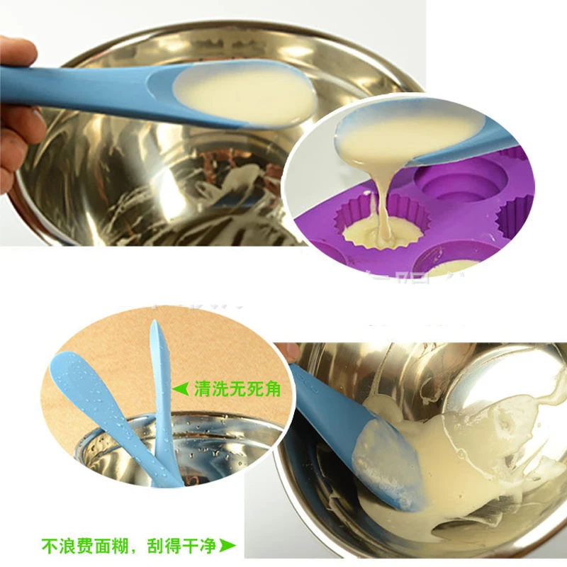 WALFOS Инструменты для выпечки тортов Двойная силиконовая лопатка ложка шпатели