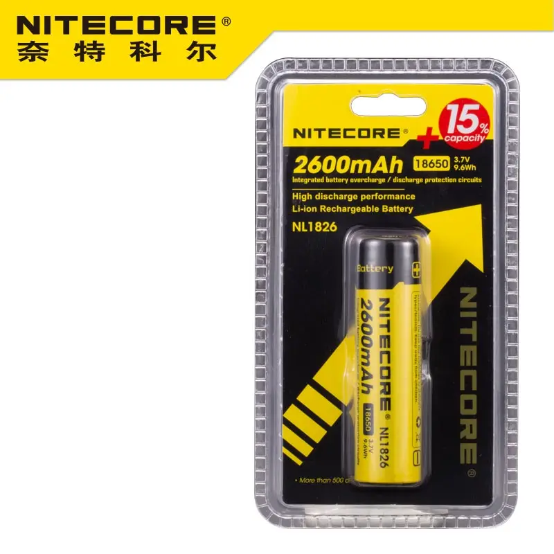 1 шт Nitecore NL1826 2600 mAh 18650 3,7 V литий-ионная аккумуляторная батарея(NL1826
