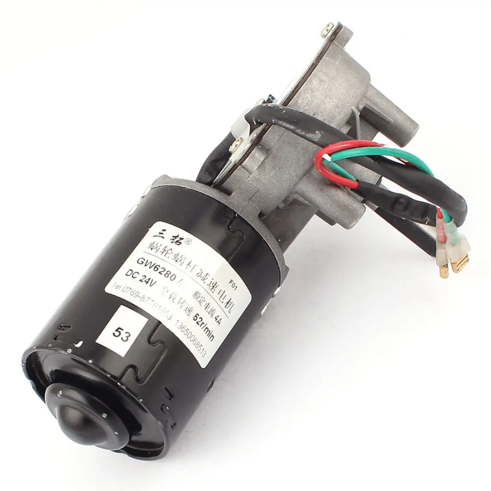 

UXCELL DC 24V 52RPM Shaft High Torque Left Worm Gear Motor Speed Reducer for Automatic Door-lock Hot Sale