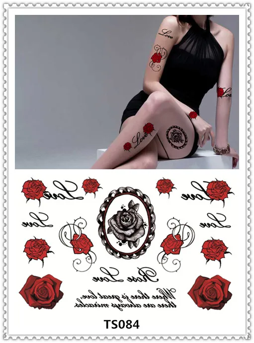 Yeeech Giappone Harajuku Autoadesivo Del Tatuaggio Temporaneo Specchio Rose Love Design Nero Rosso Prodotti Del Sesso Per Le Donne Body Decal Art Tattoo Sticker Temporary Tattoo Stickerharajuku Temporary Tattoo Aliexpress