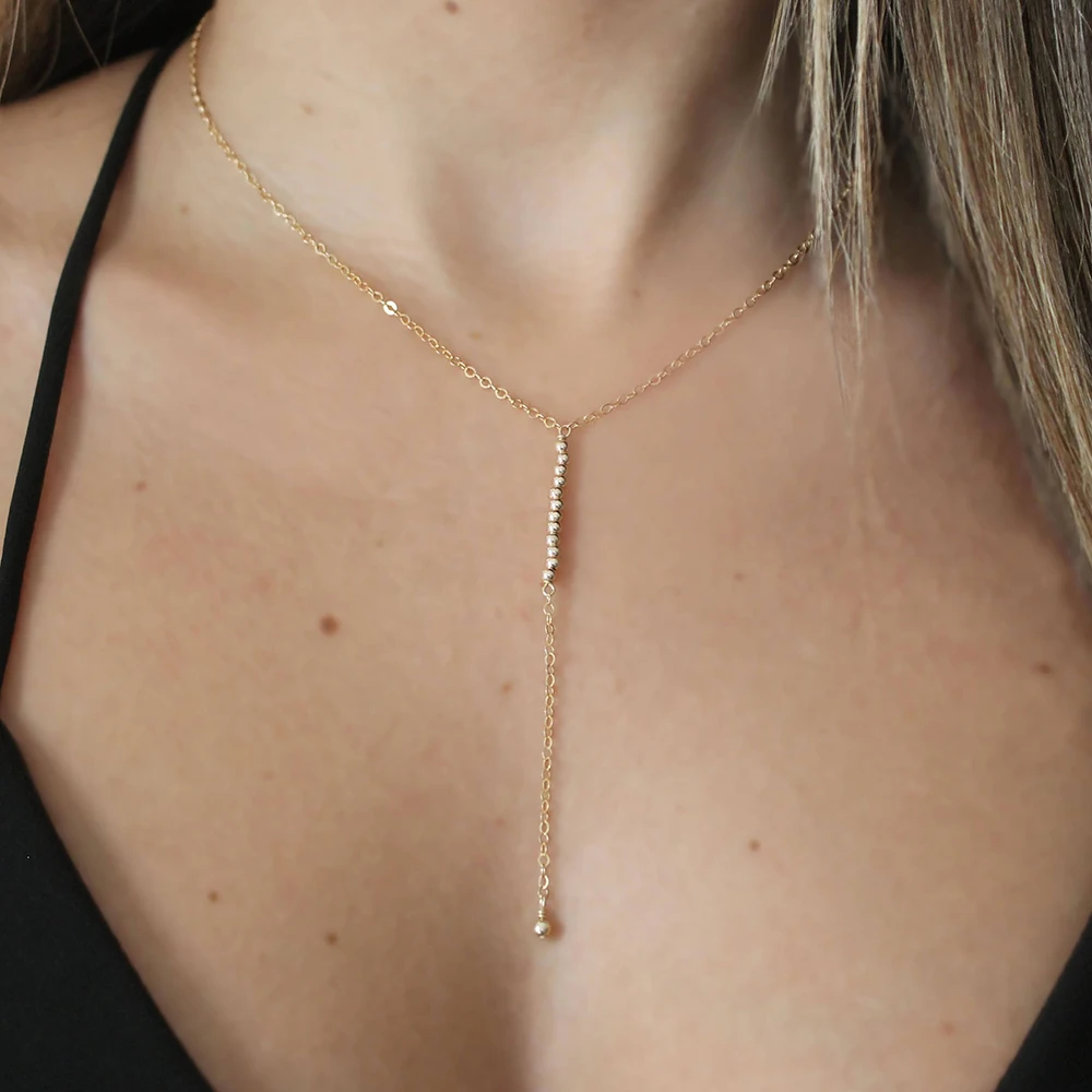 

Y Necklace Handmade Jewelry Choker Custom Gold Filled Long Pendants Boho Collier Femme Kolye Collares Necklace for Women