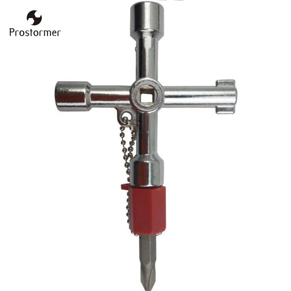 

Prostormer 4in1 Wrench Cross Switch Key Wrench With Accessories Universal Square Triangle Train Electrical Cupboard Box Elevator