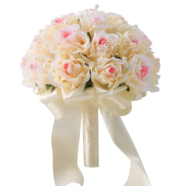 Janevini Champagne Putih Pengantin Bunga Tangan Pengantin Mutiara Buatan Groom Flower Bouquet Bros Mazzi Di Fiori 2018 Karangan Bunga Pernikahan Aliexpress