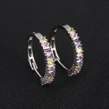 ZOSHI, новинка, 925 пробы, серебряные женские маленькие серьги, модные ювелирные изделия, роскошные цветные серьги-гвоздики с кристаллами