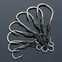 10 шт.) острый Железный крючок с двойным кольцом из нержавеющей стали крючки с зубчиками