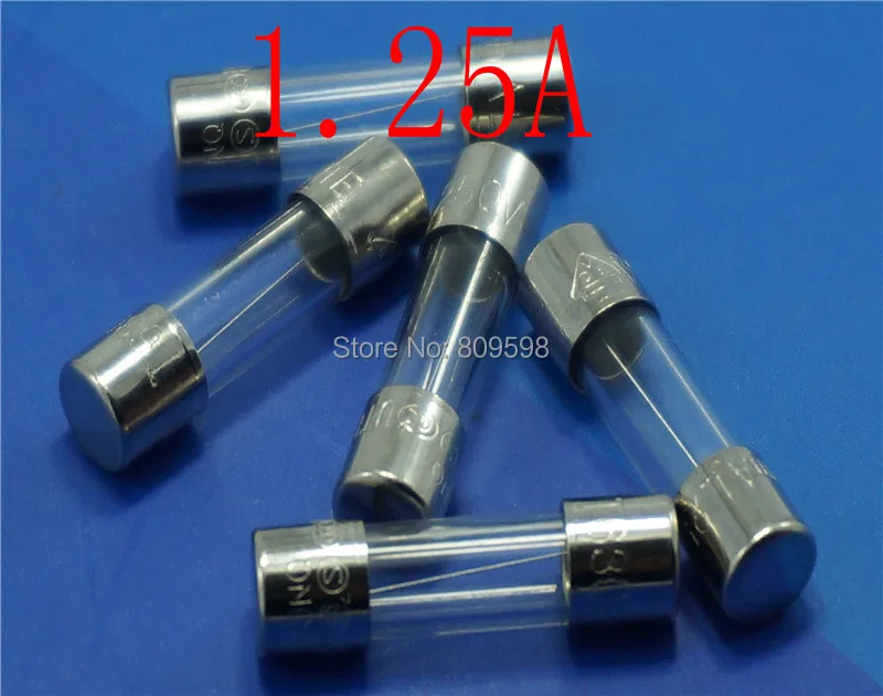 100 шт./лот) F1.25A 250 V 5x20mm керамический предохранитель стеклянной трубки предохранитель, UL VDE RoHS утвержден, 1.25A, 1.25Amp
