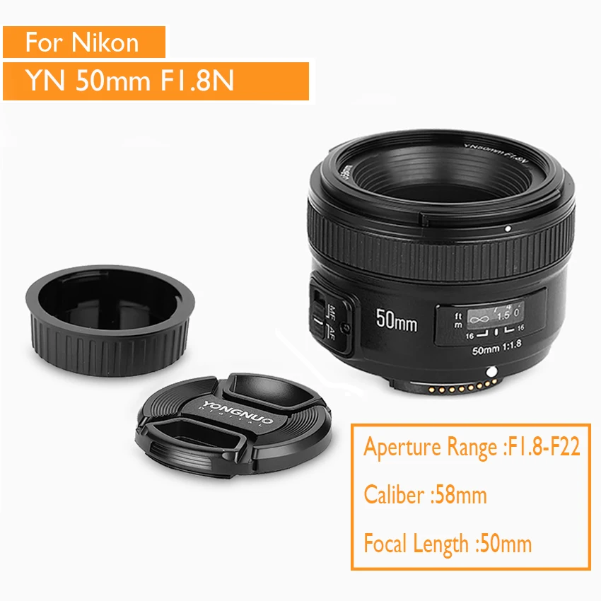 

YN50MM F1.8 Large Aperture Auto Focus Lens For Nikon d7100 d3100 d5300 d7000 d90 d5200 d7200 d750 d610 50mm f1.8 Lens