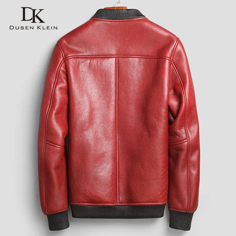 Роскошное кожаное пальто для мужчин Dusen Klein оригинальные дизайнерские зимние
