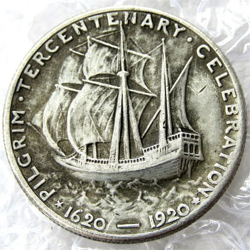 

1920 Pilgrim Commemorative Half Dollars Copy Coins Silver Plated