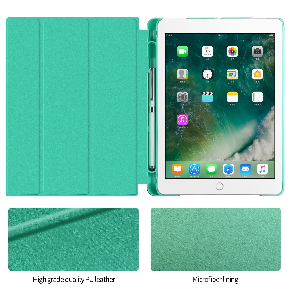 Умный чехол для IPad 2018 9 7 с держателем карандашей Пластиковый Чехол Air 2/Air 1 Funda 2017