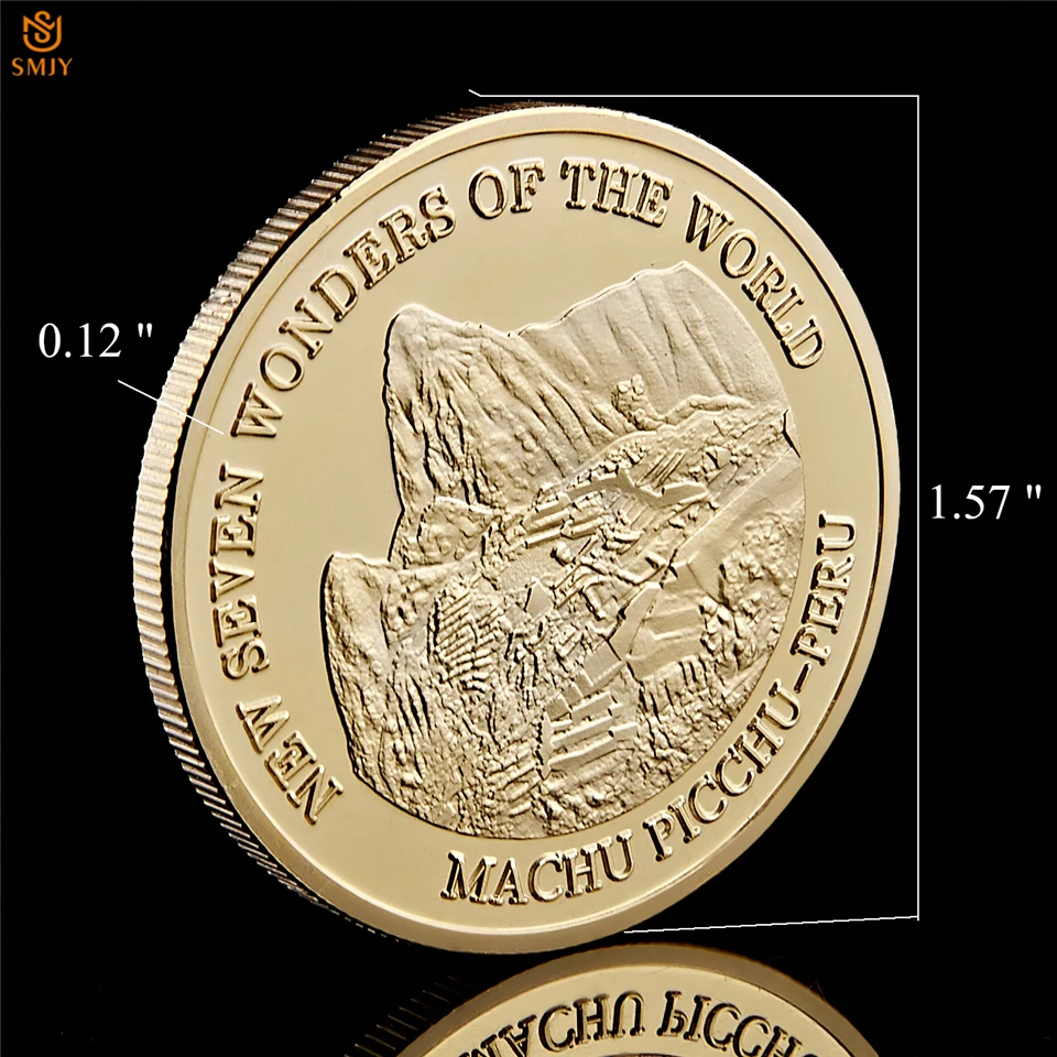 2007 новый мир Семь чудес Перу Cusco Machu Picchu Inca Империя позолоченная Новинка