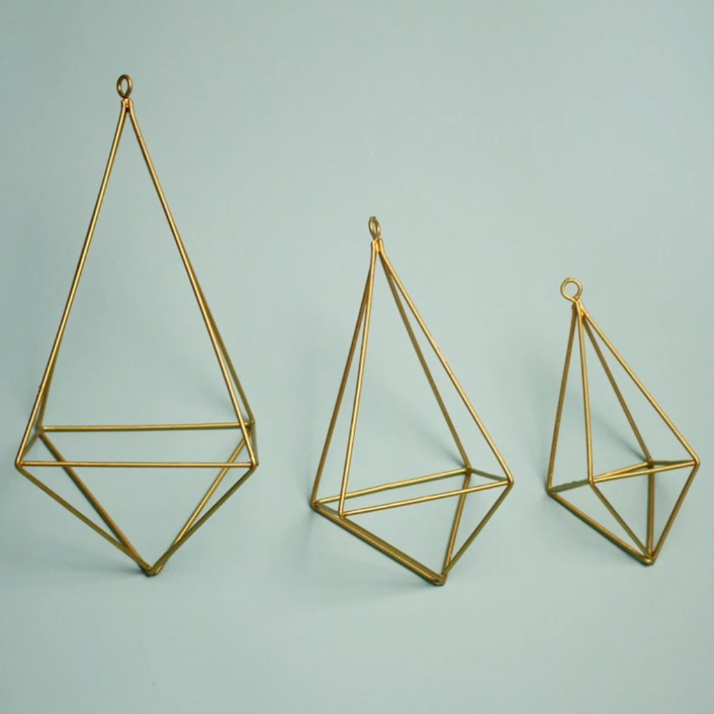 Air Plants Holder Hanging Geometric Shaped Flowers Rack for Wedding Party Wall Art Decor