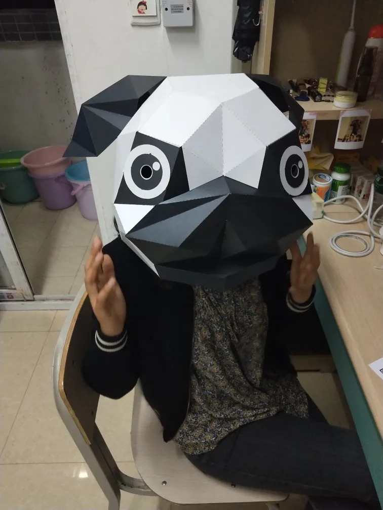 3D Бумажная Маска Модный маленький тупой собачий костюм животного косплей сделай