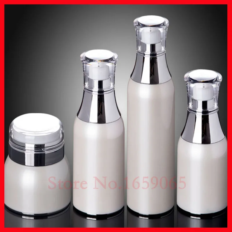 30/50ML press pump plastic  empty skin care Jar pear white make-up water toner bottle cosmetic packaging  Refillable Bottles