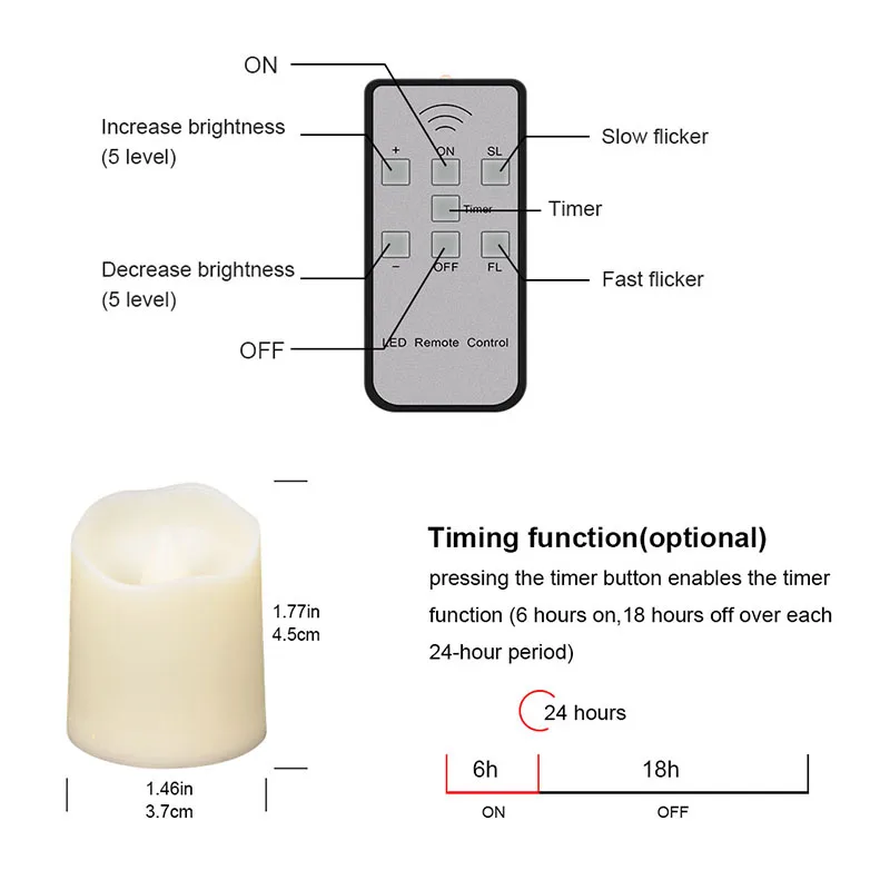 Светодиодные свечи с искусственным пламенем, дистанционное управление, электрические чайные ОГНИ, поддельные Velas, теплый белый пламенный таймер, чайный свет, домашний декор