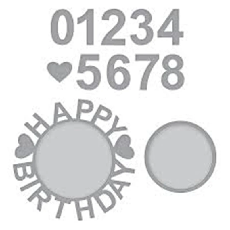 

YaMinSanNiO New Lace Edge Frame Dies Metal Cutting Dies Happy Birthday Numbers 8*11cm for Scrapbooking Card Making Craft Cut Die
