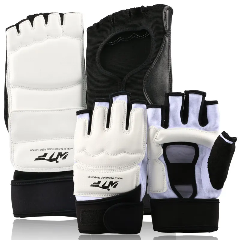 2 Color taekwondo helmet adult male female Pu Leather fighting taekwondo protector 1 set white hand& foot protector