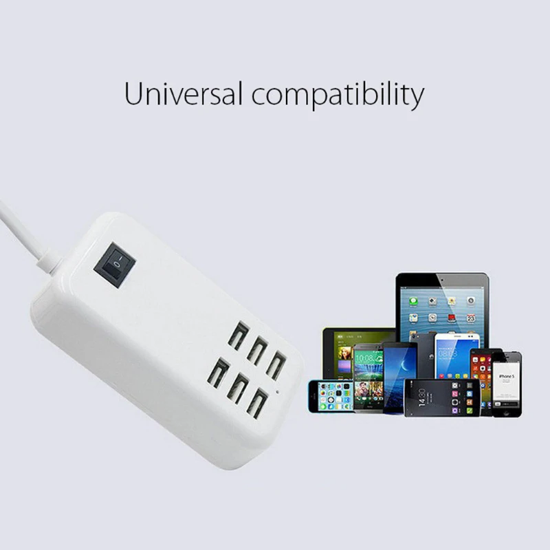 6 портов USB зарядное устройство несколько США/ЕС вилка настенное зарядное устройство 5 В/4A адаптер для карт памяти мобильный телефон планшет зарядное устройство для iPhone iPad