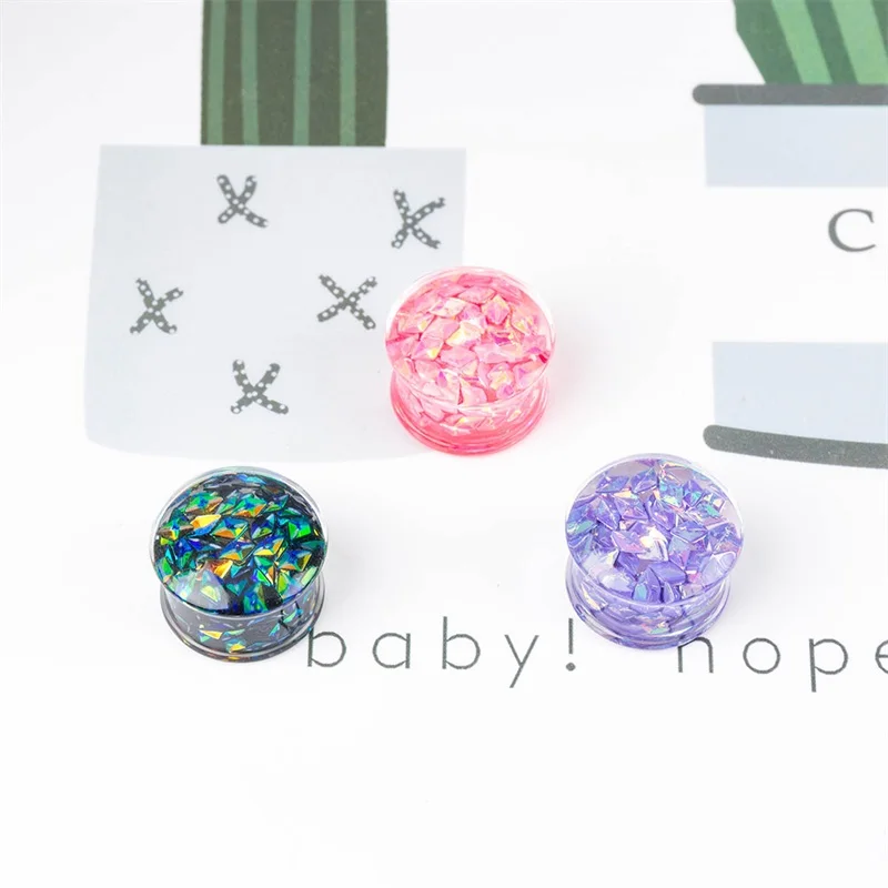 

1Pcs Acrylic Ear Plug Tunnels Pretty Ear Expanders Screw Fit Ear Flesh Tunnel Gauges Piercing Mixed Styles Stretcher Jewelry