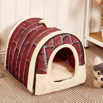 

Pet Dog Cat Bed House Warm Soft Mat Bedding Igloo Basket Kennel Washable Snug For Dogs Puppy Bed Cushion Mat Perros Cama Perro