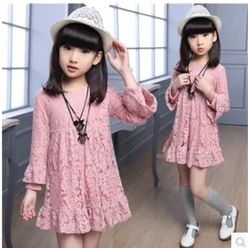 

New Pattern Autumn Lace Long Sleeve Princess Dress Kids Dresses For Girls