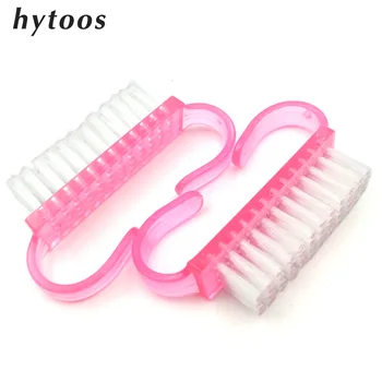 

HYTOOS 2 PCS/lot Plastic Nail Art Cleaning Brush Manicure Pedicure Brushes Tools Small Finger Nail Care Dust Clean Handle Brush