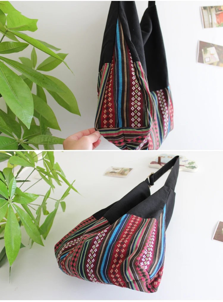 Handmade Hippie Hobo Sling Shoulder Bag Women Handbag Purse 2017 New Large Gypsy Boho Messenger Bags Cotton Canvas free shipping (15)