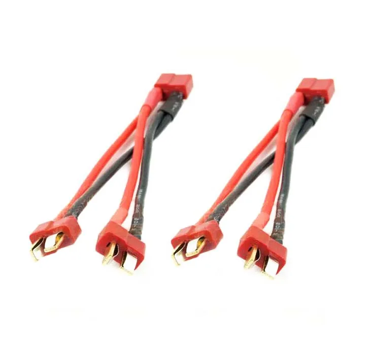 

2PCS 2 T Male Plugs To 1 T Female Plug Cable Connecting Wire Battery Wiring 14AWG 10cm Spare Parts For DIY Models