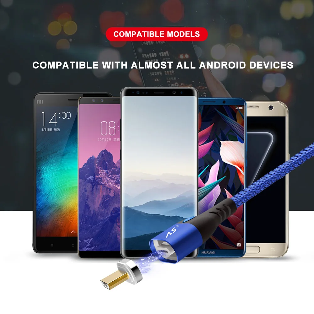 Магнитное зарядное устройство A.S 3A Micro USB кабель для Xiaomi huawei Android мобильный телефон Быстрая зарядка магнит Microusb кабель для передачи данных провод