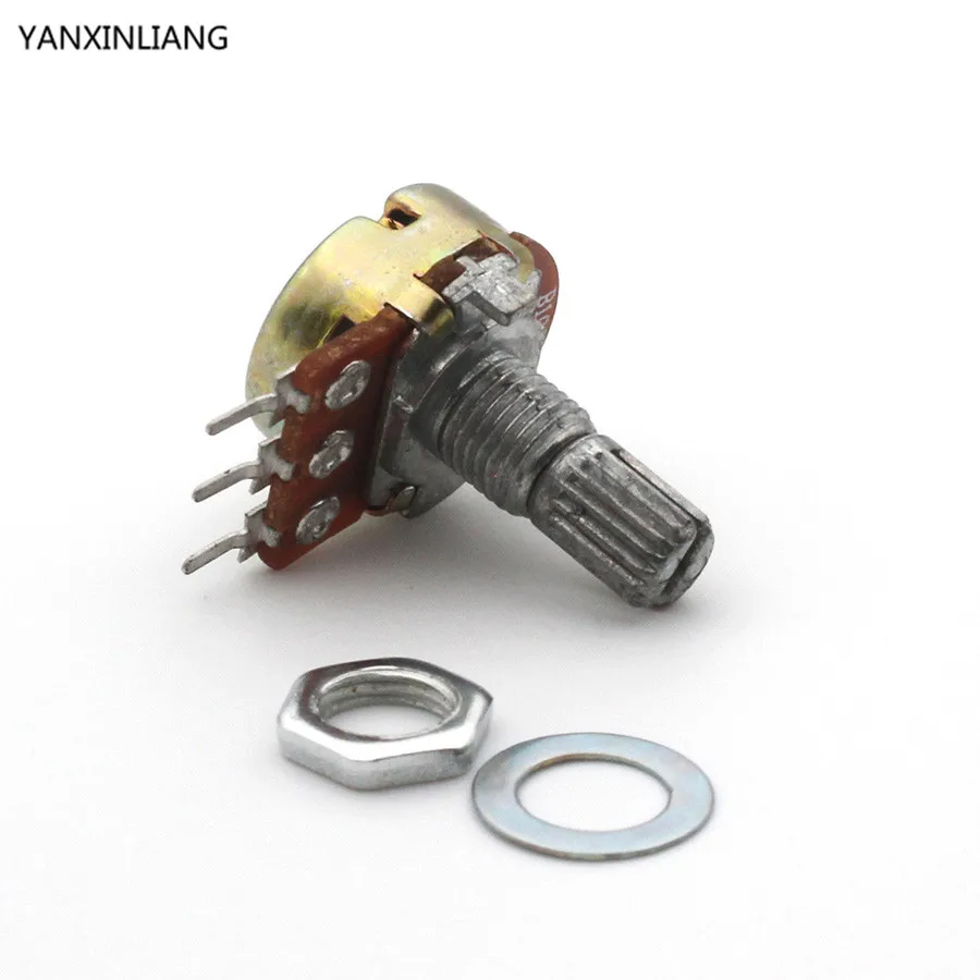 10pcs WH148 B10K Linear Potentiometer 15mm Shaft With Nuts And Washers