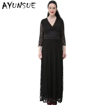 

Maxi Dresses For Women Elegant Long Party Dress 2020 Autumn Sexy Vestidos Lace Hollow Out Robe Longue Femme Plus Size 6XL HJ247