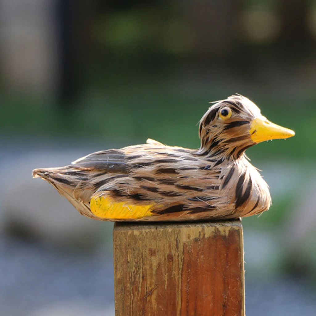 4 Options Lifelike Feather Duck Ornament Figurine Model Statues Lawn Sculpture Decor Lovely Ducks Garden Decoration