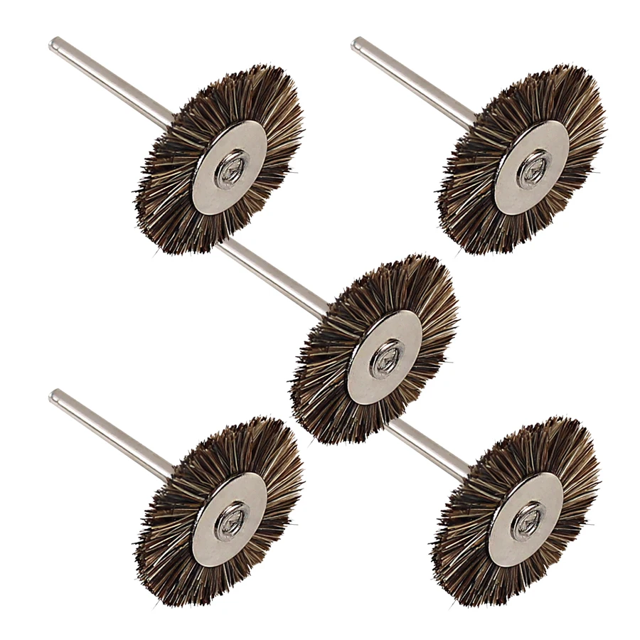 5pcs Horse Hair Brush Polishing Wheel for Dremel Rotary Tools T Shape