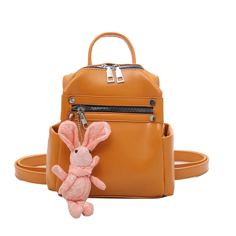 

Korean Style Fashion Women Leather Backpack Mini Soft Touch Multi-Function Small Backpack Female Ladies Shoulder Bag Girl Purse