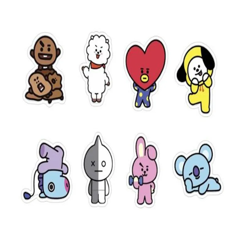 2018 New Kpop OPPASTORE BTS BT21 Standcard Bangtan Boys Cartoon Plastic ...