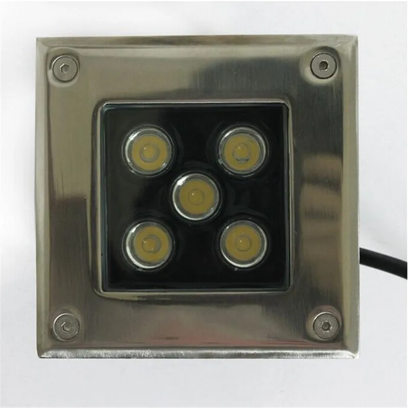 10 шт. LED подземный свет теплый белый 5 Вт квадратный точечный прожектор для сада