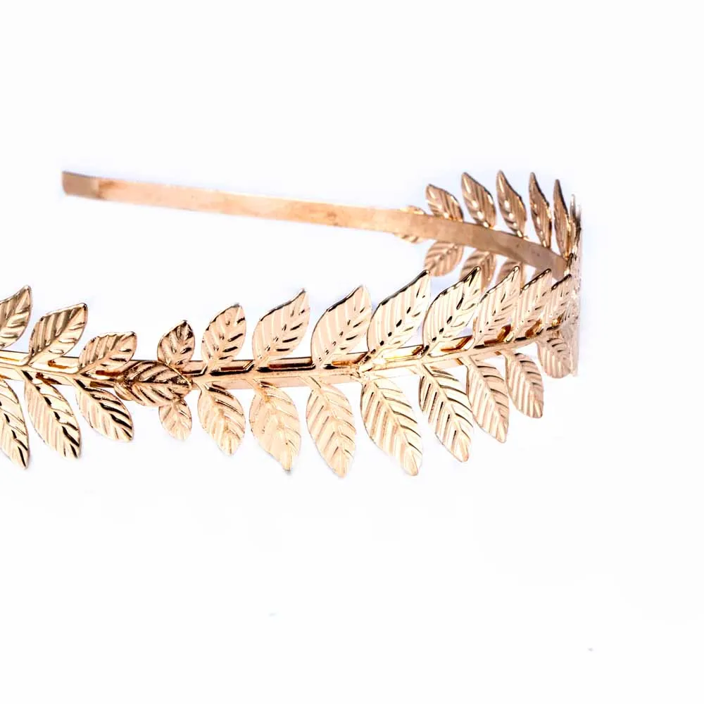 

1 Pcs Woman Olive Leaves Shape Crown Headband Grecian Girl Hair Wear Bride Wedding Jewelry Goddess Vintage Style Headdress