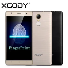 Xgody смартфон отпечатков пальцев ram 1 ГБ + rom 8 ГБ quad core android 6.0 5.5 дюймов 8mp камера телефоны celular 3 г сенсорный android телефоны
