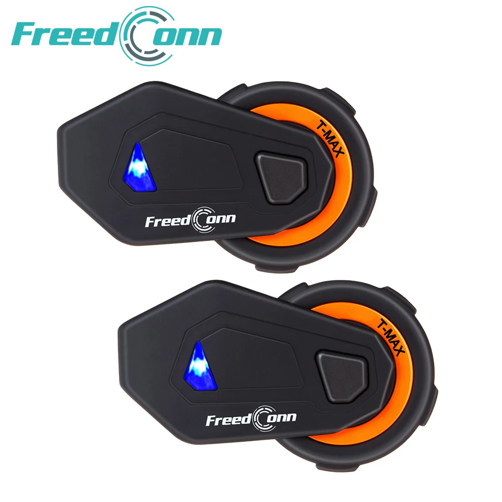 

2 pcs T-MAX motorcycle helmet intercom 6 riders 1000M group intercom headset wireless BT interphone Bluetooth 4.1 FM Radio