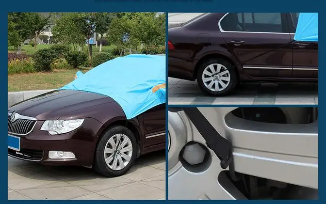 Cena CHIZIYO Generic parasol przeciwsłoneczny PEVA samochód śnieg tarcza pokrywa Auto przednia szyba deszcz mróz pokrowiec na samochód Dust Hook Up pokrywa tarcza