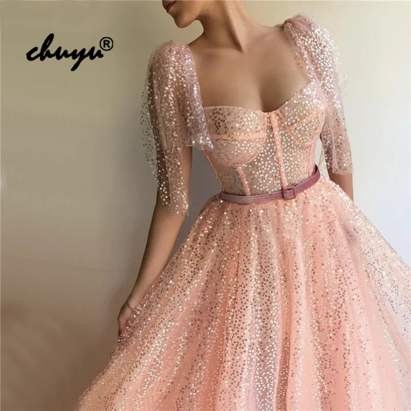 

Cheap Muslim Evening Dress Sequins Lace Cap Sleeves vestido de festa Islamic Dubai Saudi Arabic Evening Gown Prom Dress