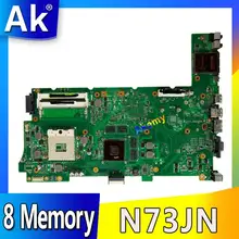 Akemy для Asus N73JN N73JQ N73JF материнская плата 60-NZXMB1100-E18 основная плата 8 памяти Rev2.0 материнская плата 100% Протестировано