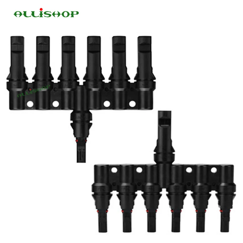 

5Pair MC4 Solar Panel Branch Cable Connectors Energy Photovoltaic T-type (M/6F+F/6M)