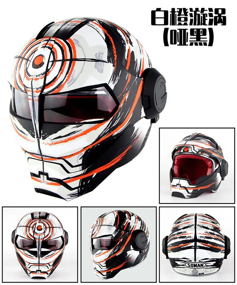 Крутой мотоциклетный шлем супер персонализированный Железный человек полный шлем винтажный Harley с открытым лицом дизайнерский шлем для взрослых шлем для верховой езды