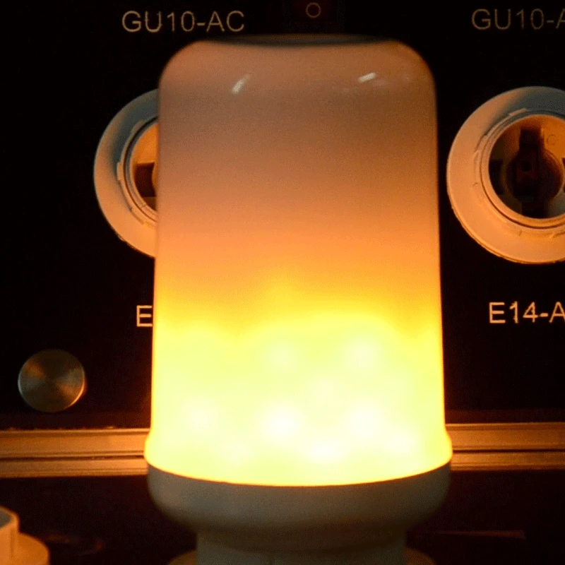 Светодиодный светильник Lamparas с имитацией пламени, светодиодный светильник, лампа E27 E26, лампа-кукуруза, имитирующая огненное мерцание, декоративная лампа, беспламенная, 110 В, 220 В
