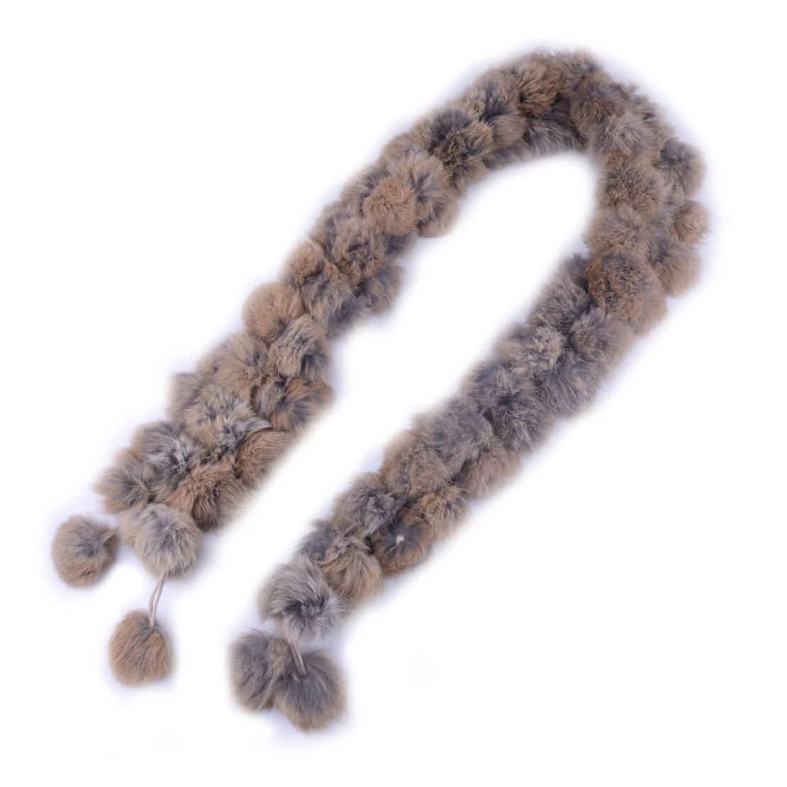 Зимний модный теплый длинный женский шарф из натурального кроличьего меха - Цвет: Naturalbrown